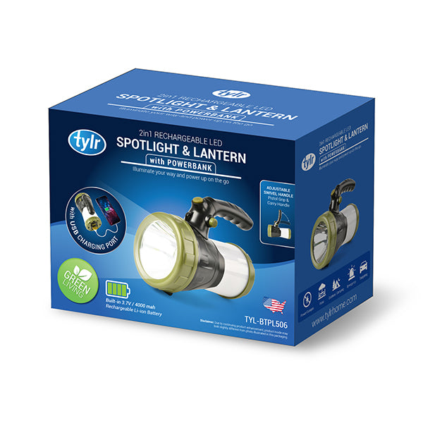 2in1 Rechargeable LED Spotlight & Lantern with PowerBank